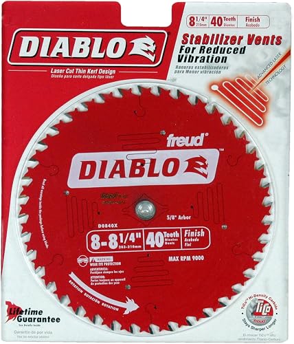 Diablo D0840X 8-1/4" 40T Diablo Finish Work Circular Saw Blade2