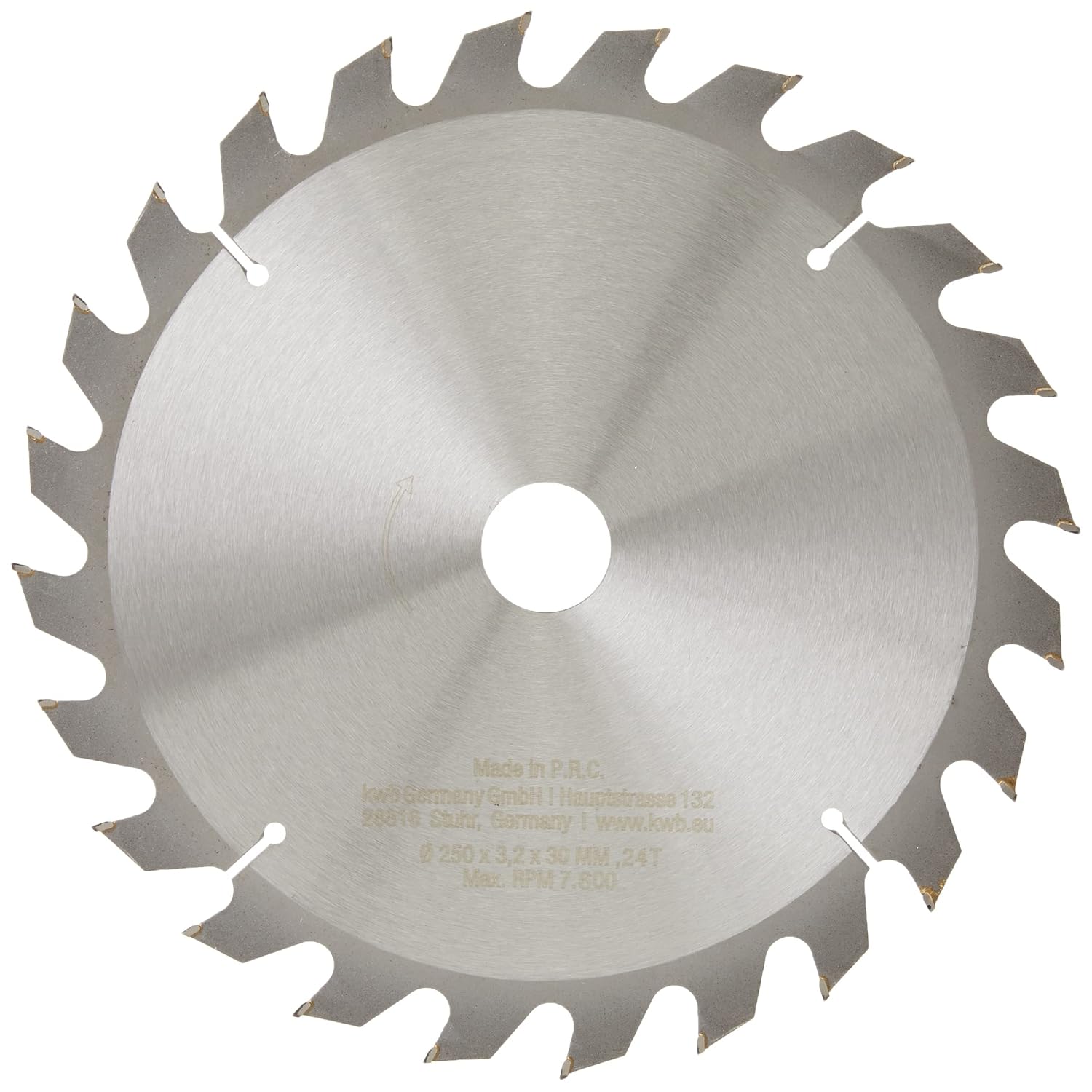 kwb by Einhell HM Saw Blade (Diameter 250 x 30 mm, 24 Teeth, Suitable for Various Einhell Table saws, Pull Cap mitre saws and mitre saws)