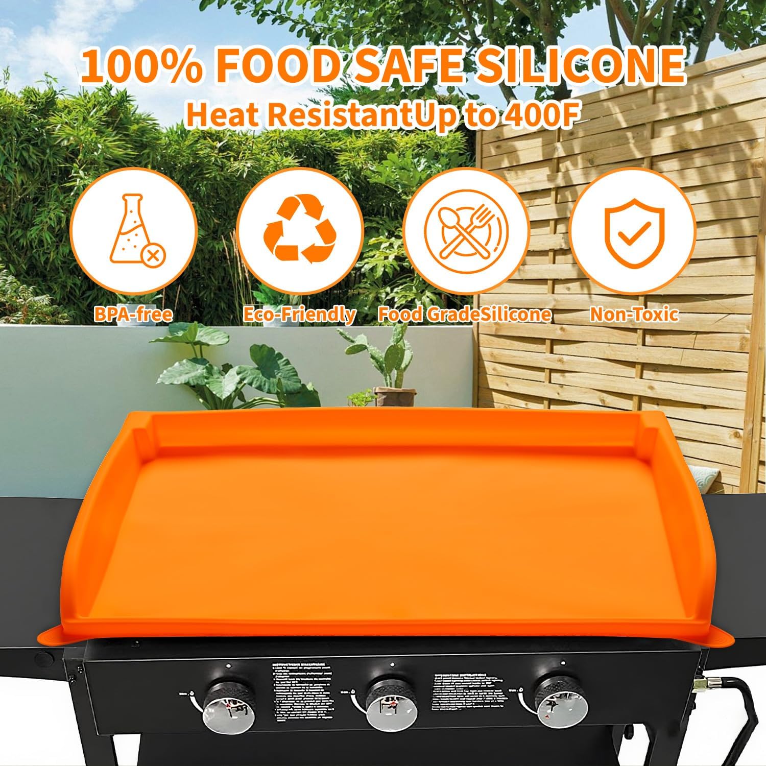 28" Blackstone Silicone Griddle Cover, Full-Edge Premium Food-Grade Grill Protective Cover BBQ Mat with Drip Pad for Blackstone Accessories, Griddle Protector