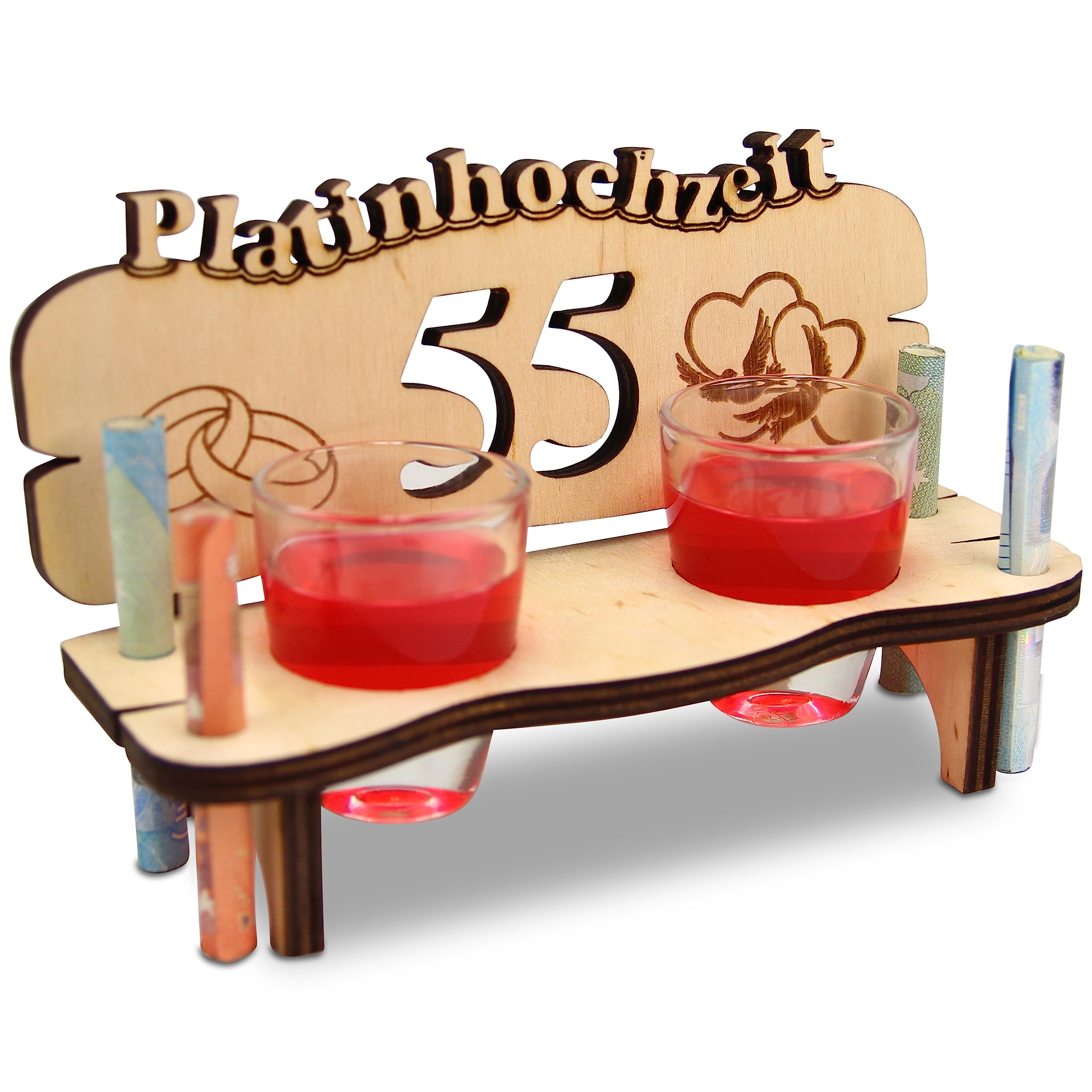 50er Set Gastgeschenke Zum 55. Geburtstag – Edelstahl Schnapsgläser Mit „Cheers To 55 Years“