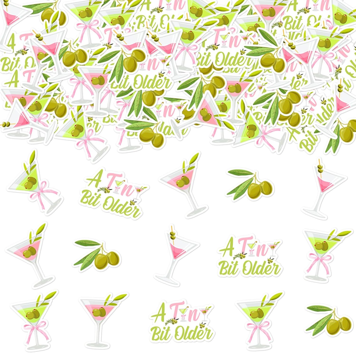 Martini Party Decorations 200Pcs Martini Confetti A Tini Bit Older Decor Martini Bar Party Decoration Martini Table Decoration Martini Bow Party Decoration Martini Cocktail Olive Party Decor
