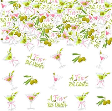 Martini Party Decorations 200Pcs Martini Confetti A Tini Bit Older Decor Martini Bar Party Decoration Martini Table Decoration Martini Bow Party Decoration Martini Cocktail Olive Party Decor