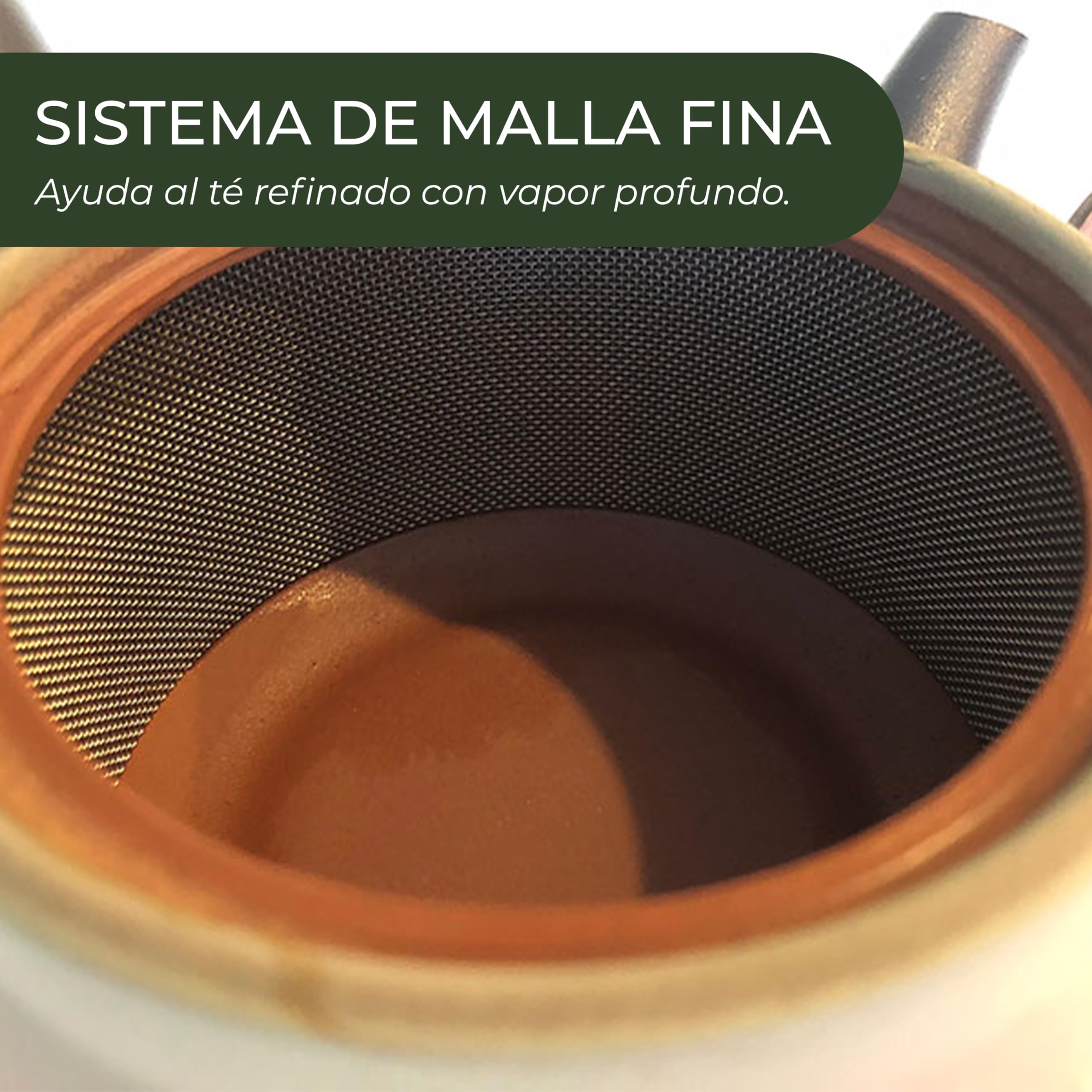 Japanese Green Tea Co. Tetera japonesa de arcilla roja para té verde (9 onzas), tetera tradicional de arcilla fabricada en Tokoname con diseño floral, sistema de malla fina para té Fukamushi al vapor