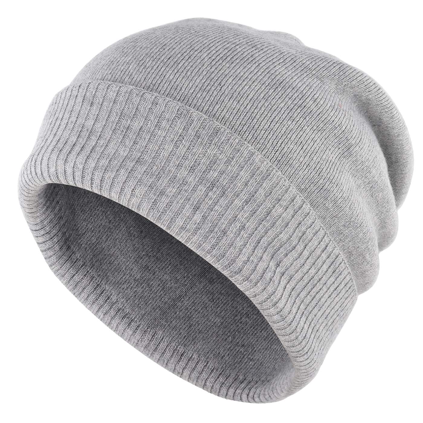 Gisdanchz Warm Knitted Hat Rib-Knit Hat Woollie Beany Heat Hat Woolly Hat Hats for Women Men Woollie Black Beanie Cap Slouch Fisherman Large Knit Rib-Knit Knitted Woollen Cycling Grey Light