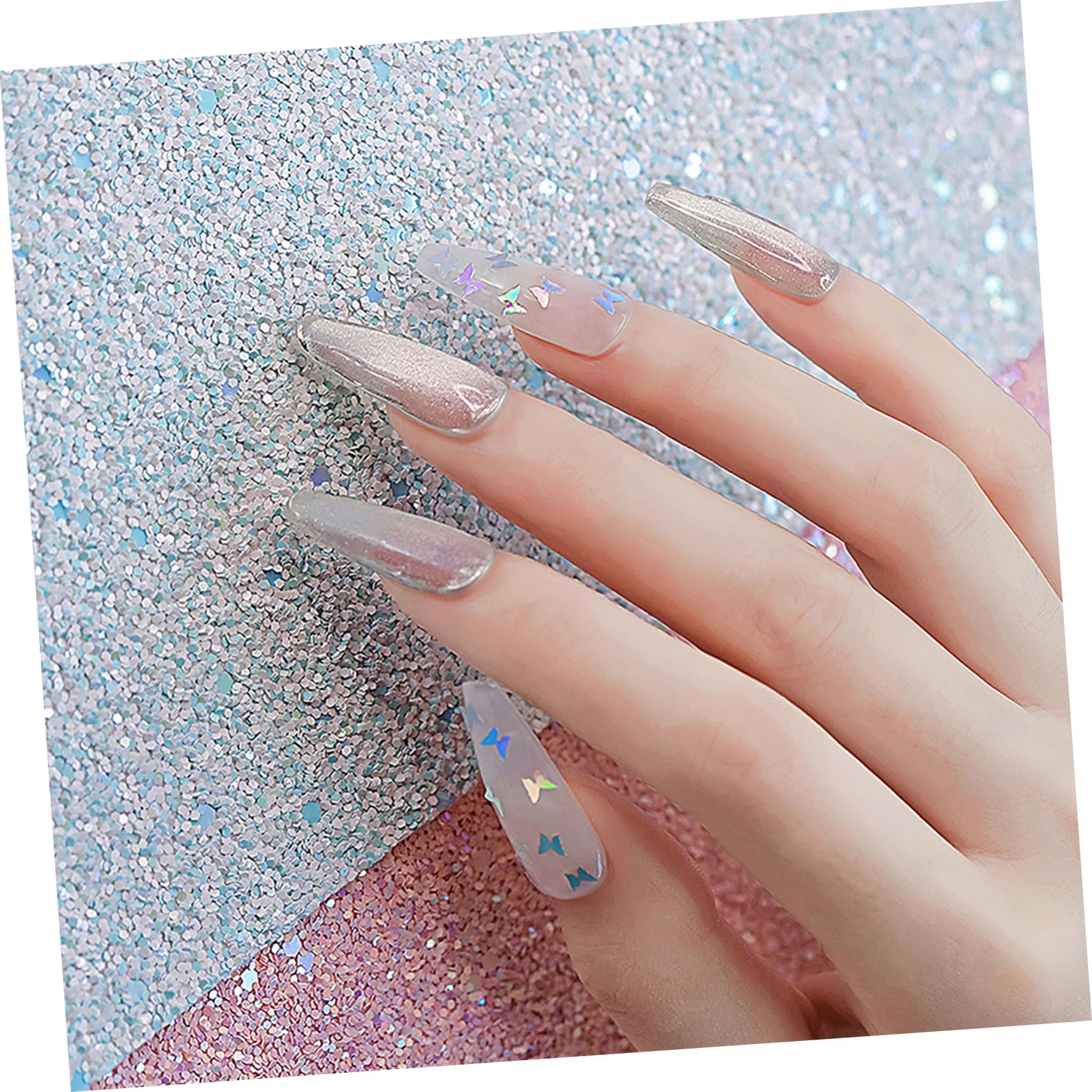 FOMIYES Nail Glitter Sequin Kit 2 Boxes of Chic Nail Decorations for Manicure Art Nail Stickers