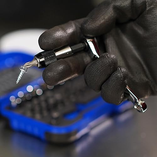 Miniatura 5 de MIDWEST MWT-MSBSET01 - Juego de 31 llaves de vaso reversibles de 1/4 pulgadas con puntas métricas y estándar (SAE) y soporte magnético para puntas