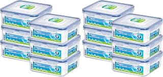 LocknLock Square Food Storage Container 6-Piece Set (870ml) – Airtight Leakproof, BPA-Free Containers with Locking Lid, Space-Saving Conatainer for Meal Prep & Pantry Storage (Pack of 2)