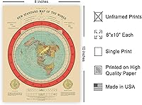 Vista 2 de Poster Master Póster de mapa vintage – Impresión artística de pared sin marco de 8 x 10 pulgadas – Nuevo mapa del mundo – mapa de Gleason de tierra
