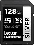 Lexar 128GB (2-PK) Professional Silver PRO SD Card, UHS-II, C10, U3, V60, Full HD, 4K, Up to 280MB/s Read SDXC Memory Card, for Professional Photographer, Videographer, Enthusiast (LSDSIPR128G-B2NNU)
