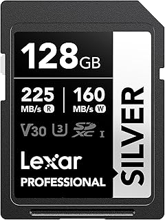 Lexar 128GB Professional Silver SD Card, UHS-I, C10, U3, V30, 4K, Up to 205/140 MB/s SDXC Memory Card, for Professional Ph... Price In India