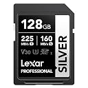 Lexar 128GB Professional Silver SD Card, UHS-I, C10, U3, V30, 4K, Up to 205/140 MB/s SDXC Memory Card, for Professional Photographer, Videographer, Enthusiast (LSDSILV128G-BNNNU) gallery image