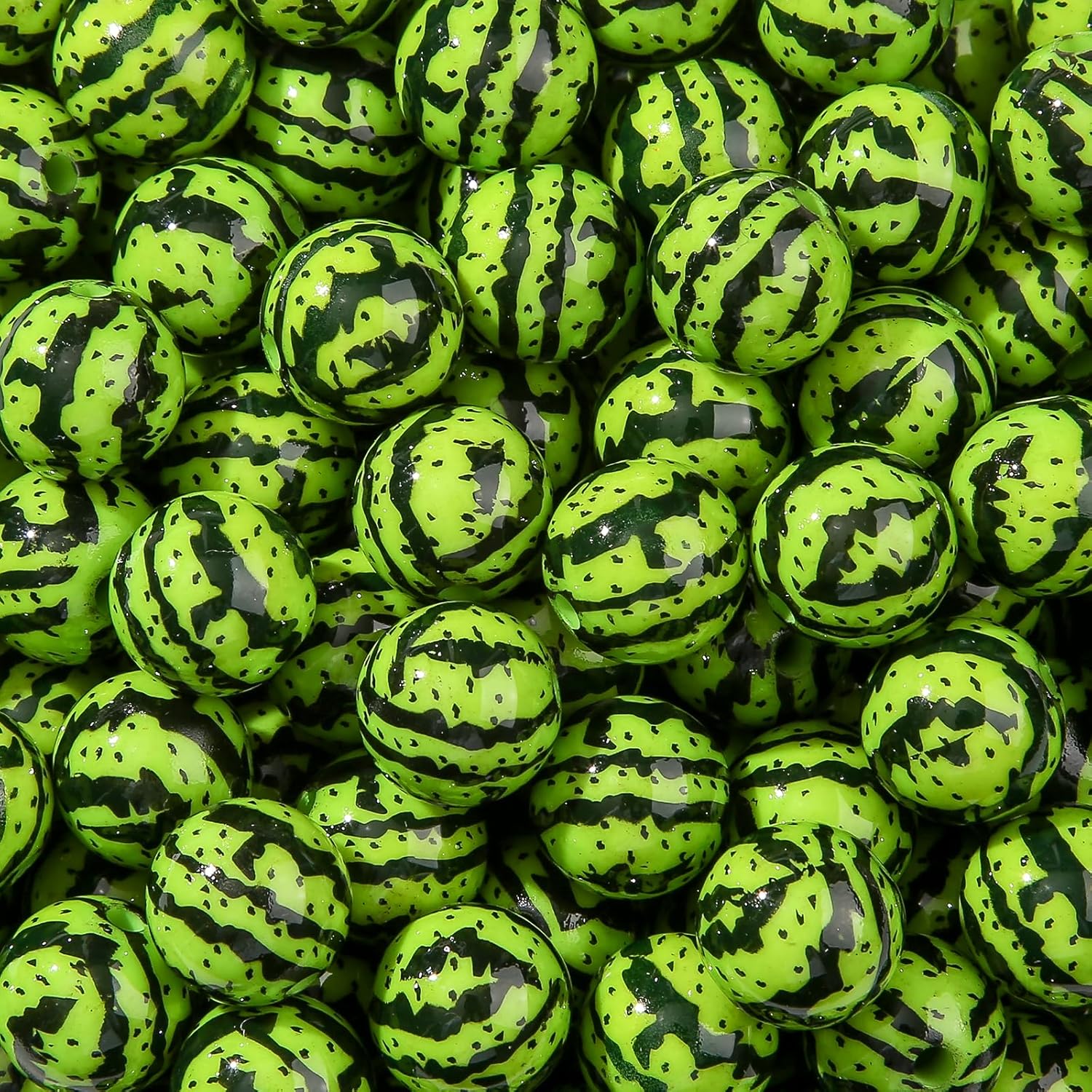 16mm Acrylic Beads 100pcs Watermelon Style Bead Fruit Chunk Bubblegum Beads for Pens for Necklace Jewelry Bracelets DIY Crafts Making (Watermelon)