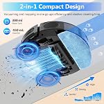 Tikom Robot Vacuum and Mop Combo, 5000Pa Robotic Vacuum Cleaner, 150 Min Max, App & Remote Control, Idear for Hard Floor, Carpet, Pet Hair, Self-Charge(G8000 Max)