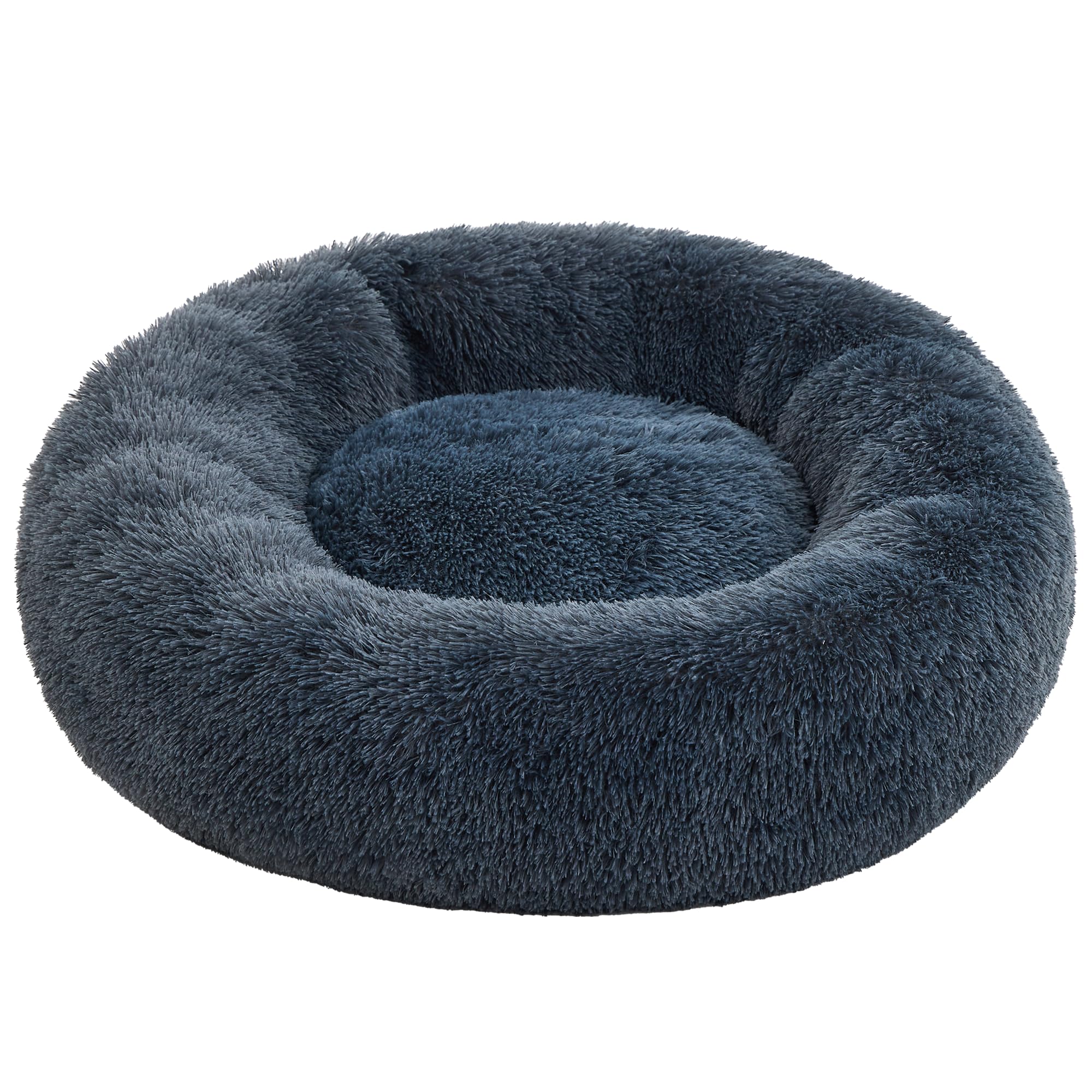 Lit pour Chien Coussin pour Chien Rond 70 cm Lavable Housse Amovible Moelleux orthopédique Lits pour Chiens Grands et Petits Chiots Confortable Donut - Gris foncé (70 cm)