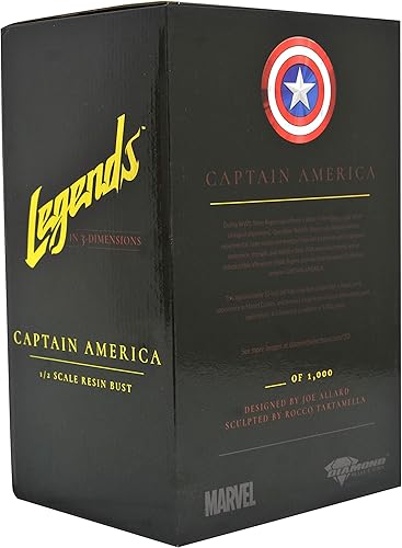 Miniatura 3 de Leyendas en 3-Dimensiones: Marvel Comics Capitán América 1: 2 Escala Busto, Multicolor