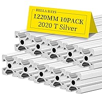 Vista 35 de BELLA BAYS 4 piezas de perfil de extrusión de aluminio ranura V de 15.75 pulgadas 400mm 2020 estándar europeo anodizado plateado guía de riel lineal