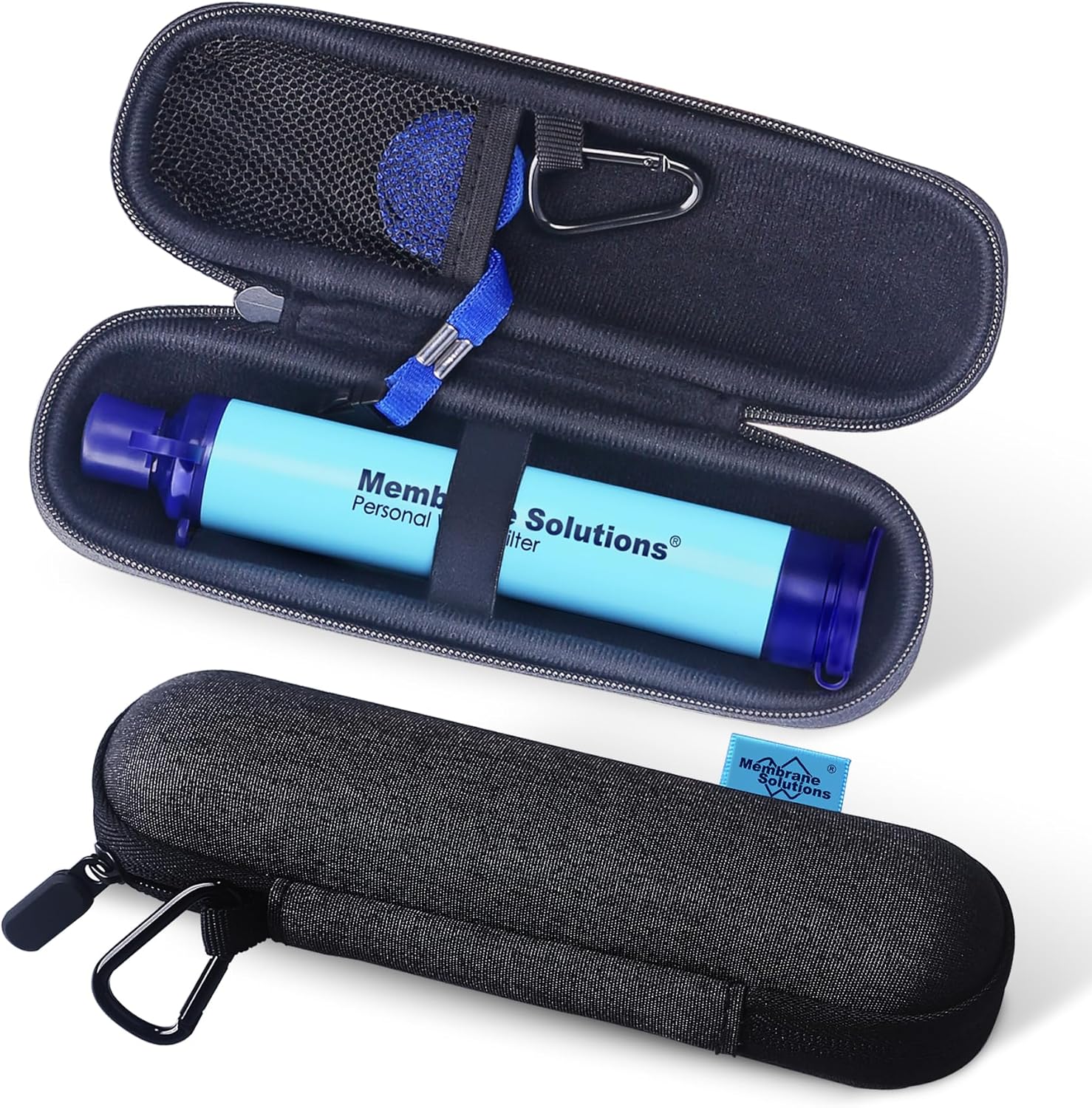 Membrane Solutions Personal Water Filter Straw Bundle with 2 Pieces Travel Carry Case, Personal Water Filter Storage Case, Portable Water Purifier Case (Pack of 2)