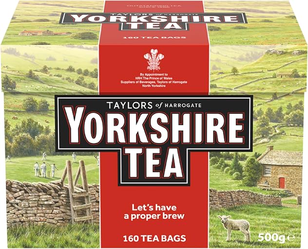 Yorkshire Tea Red, Black Tea, Pillow Tea Bags, 160 Count (Pack of 1), Refreshing, Satisfying, and Strong, Classic British Breakfast Blend, Caffeinated, Enjoy Hot or Iced, 160 Teabags