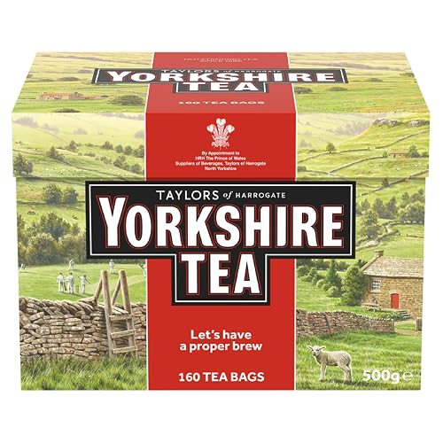 Yorkshire Tea, Red, Black Tea Bags, 160ct (Pack of 1) | Refreshing, Satisfying, and Strong, Classic British Breakfast Blend | Caffeinated | Enjoy Hot or Iced | Imported from the UK