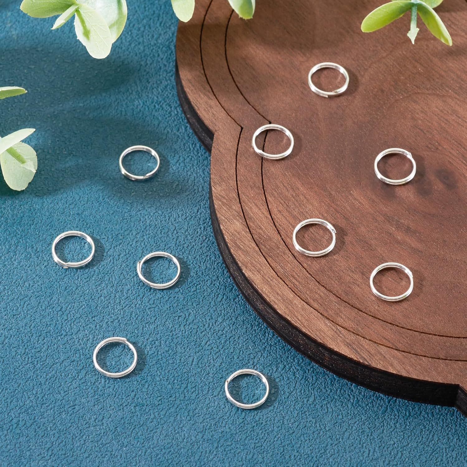 10 Pcs 925 Sterling Silver Split Jump Rings 7mm Round Open Ring Double Loop Jump Rings Connectors for Necklaces Bracelets Earrings Keychains DIY Crafts