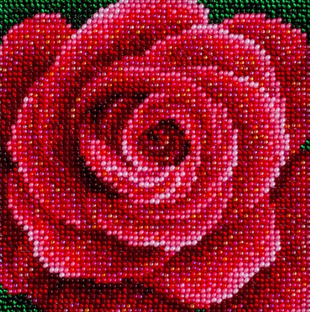 Bright Passion - TN-1007 - Bead Embroidery kit - 4.7" x 4.7" / 12 x 12 cm - Contemporary Embroidery - DIY Kit with Seed Beads Preciosa - Needlework - Handcraft - Needle Arts - Decor