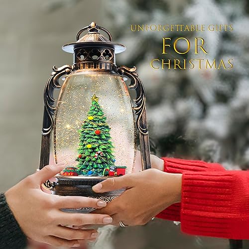 Miniatura 3 de Linterna de globo de nieve con temporizador, batería de 13.8 pulgadas, decoración navideña para el hogar, interiores, iluminados, globos de nieve