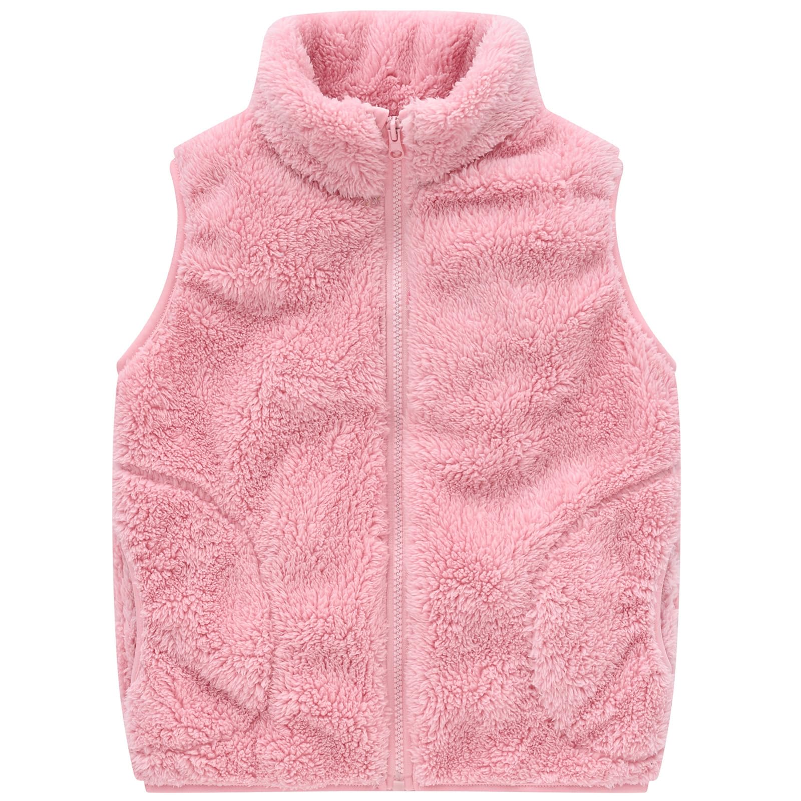 AIWUHE Toddler Boys Girls Fleece Vest Kids Polar Fleece Zipper Jacket Sleevless Fall Winter Warm Outerwear With Pockets 2-6Y