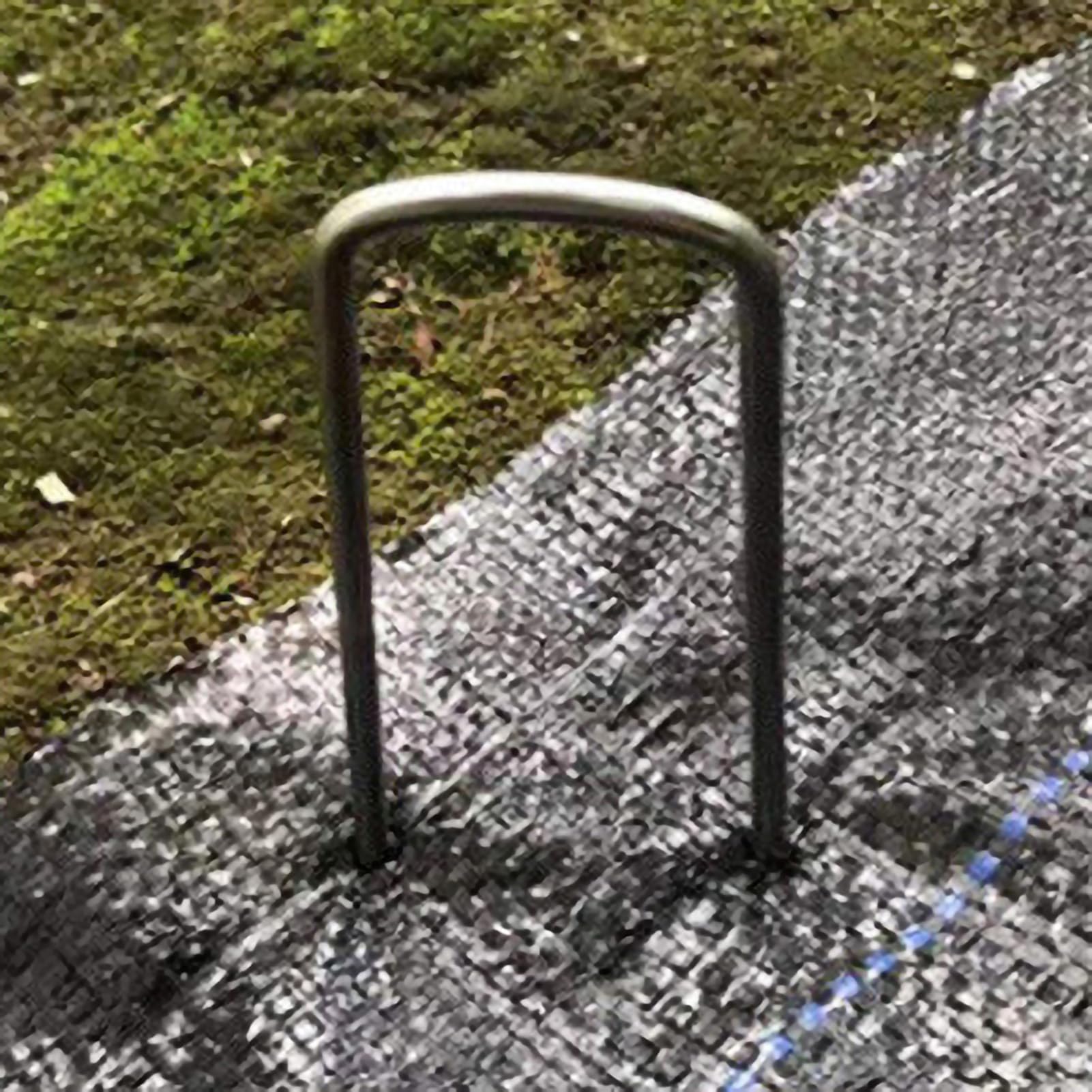 100 picchetti da giardino in acciaio galvanizzato a forma di U, per geotessile, prato, patio, paesaggistica, barriera, tessuto per irrigazione