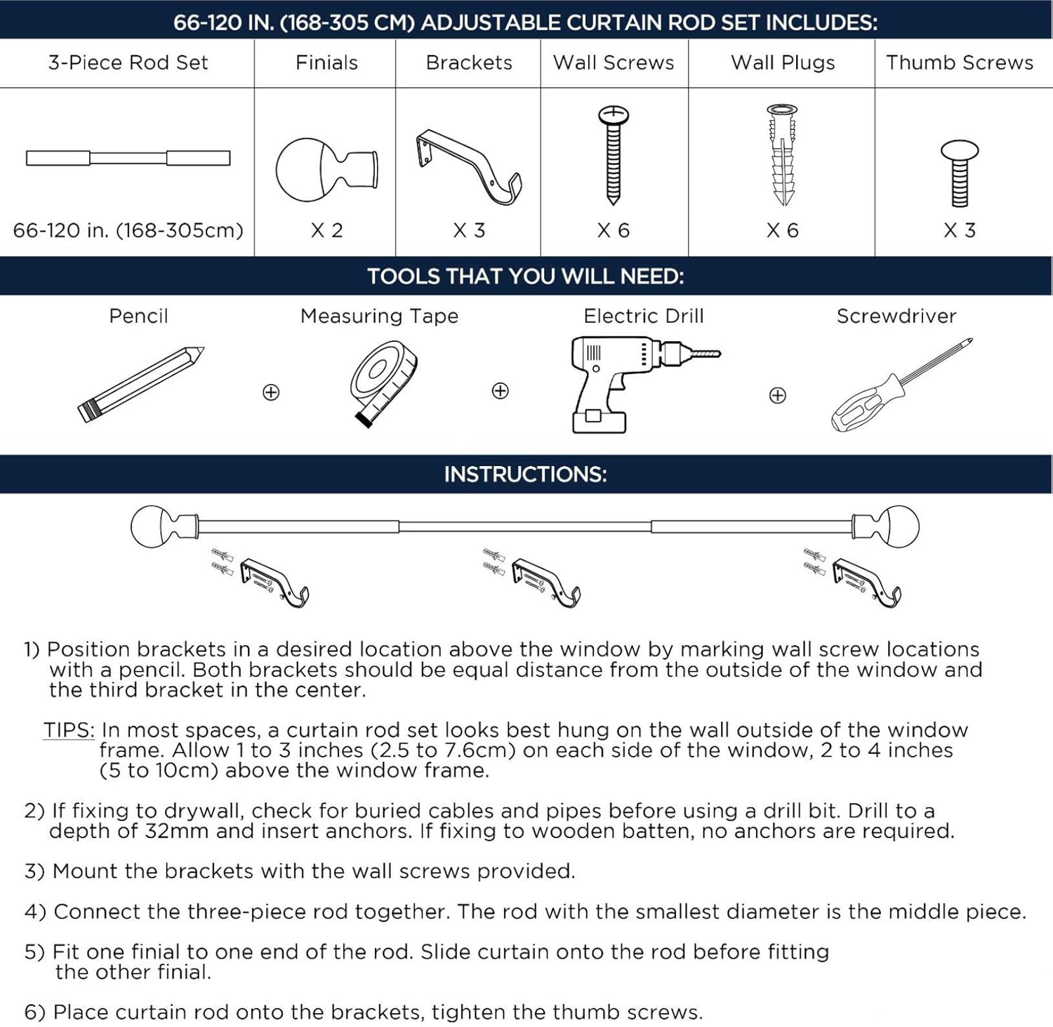 Buy Chaps Ball Diameter Window Curtain Rod And Finial Set 66 1 Grey Online In Indonesia B0flgzq7