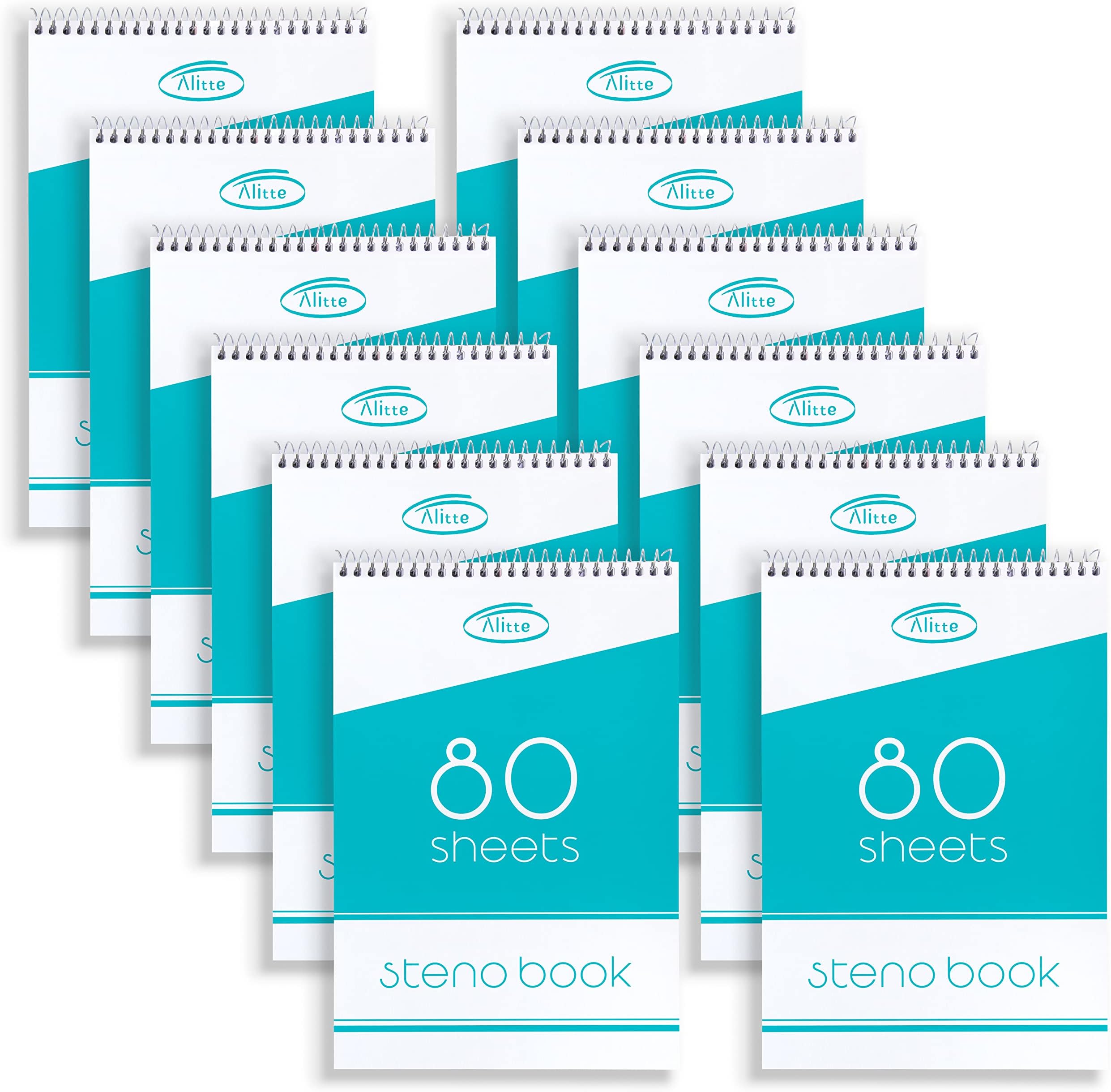 Alitte Steno Pads 12Pack 6x9 Spiral Writing Pads for