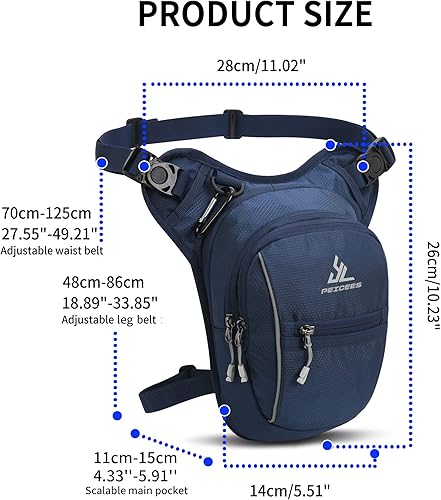 Miniatura 5 de Peicees Riñoneras para hombres y mujeres, bolsas de muslo al aire libre, mochila cruzada para montar en motocicleta