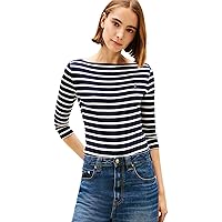Tommy Hilfiger Donna Maglietta Maniche Lunghe New Cody Slim Scollo a Barca