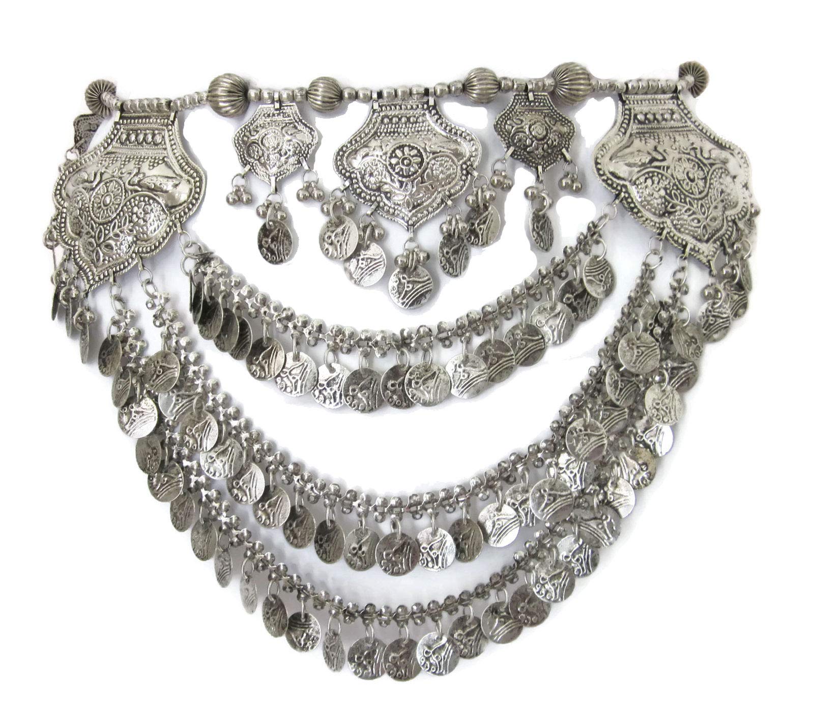 IndiaStopTribal Coin Medallion Fringe Tassel Belt Cosplay Festival Bohemian  Gypsy Hippie Rave Kuchi Banjara Outfit Belly Dance Skirt Pants Scarf Hip