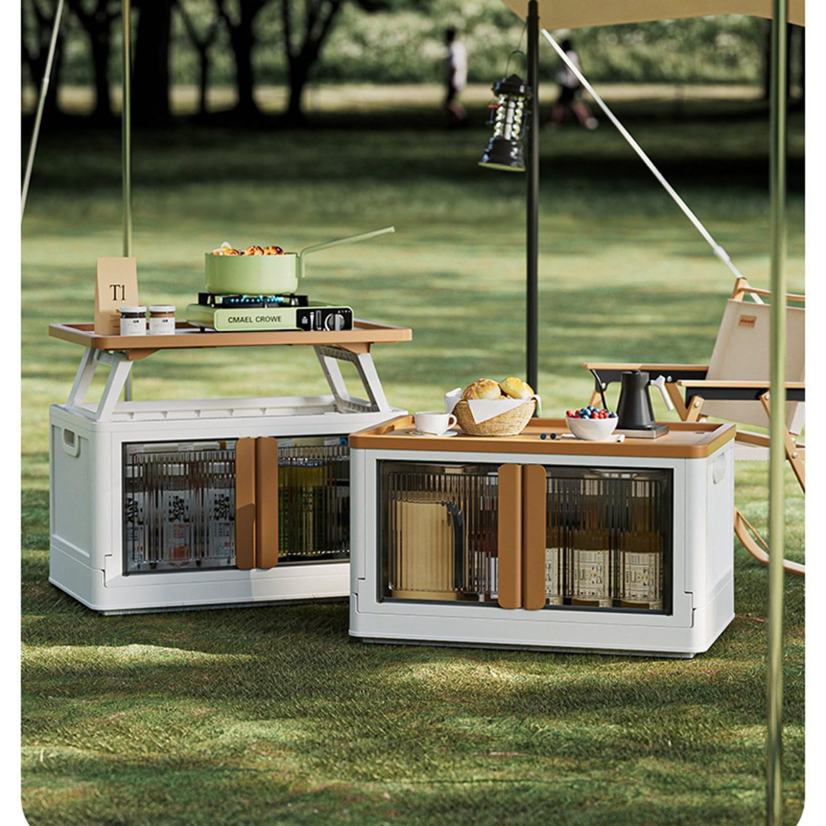 Amazon.co.jp: 収納ボックス 収納ケース 95L大容量 キャンプテーブル