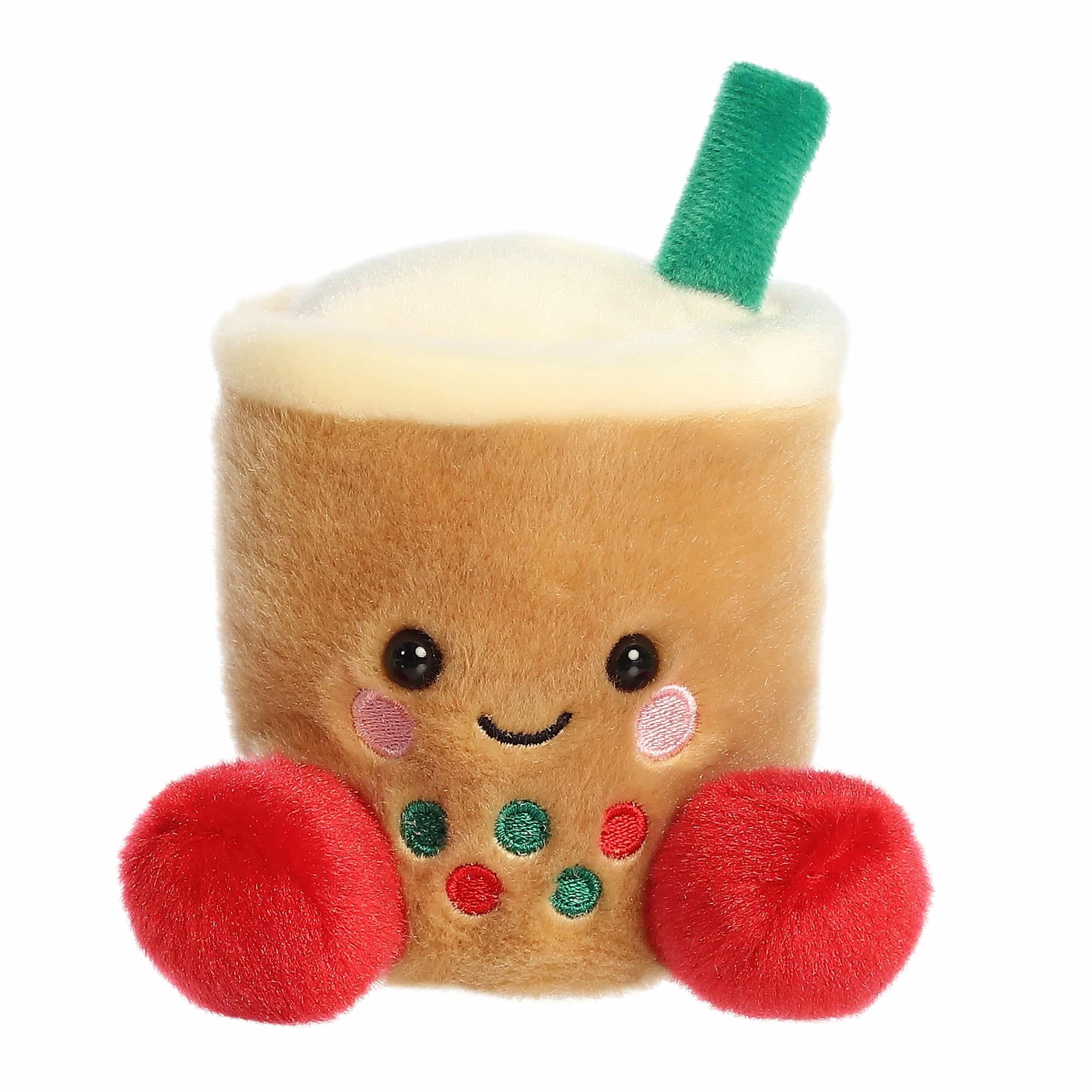 Aurora® Festive Palm Pals™ Chewy Festive Boba™ Stuffed Animal - Fun Collectible Plush for Kids and Adult Collectors - Perfect for Holiday Decorations