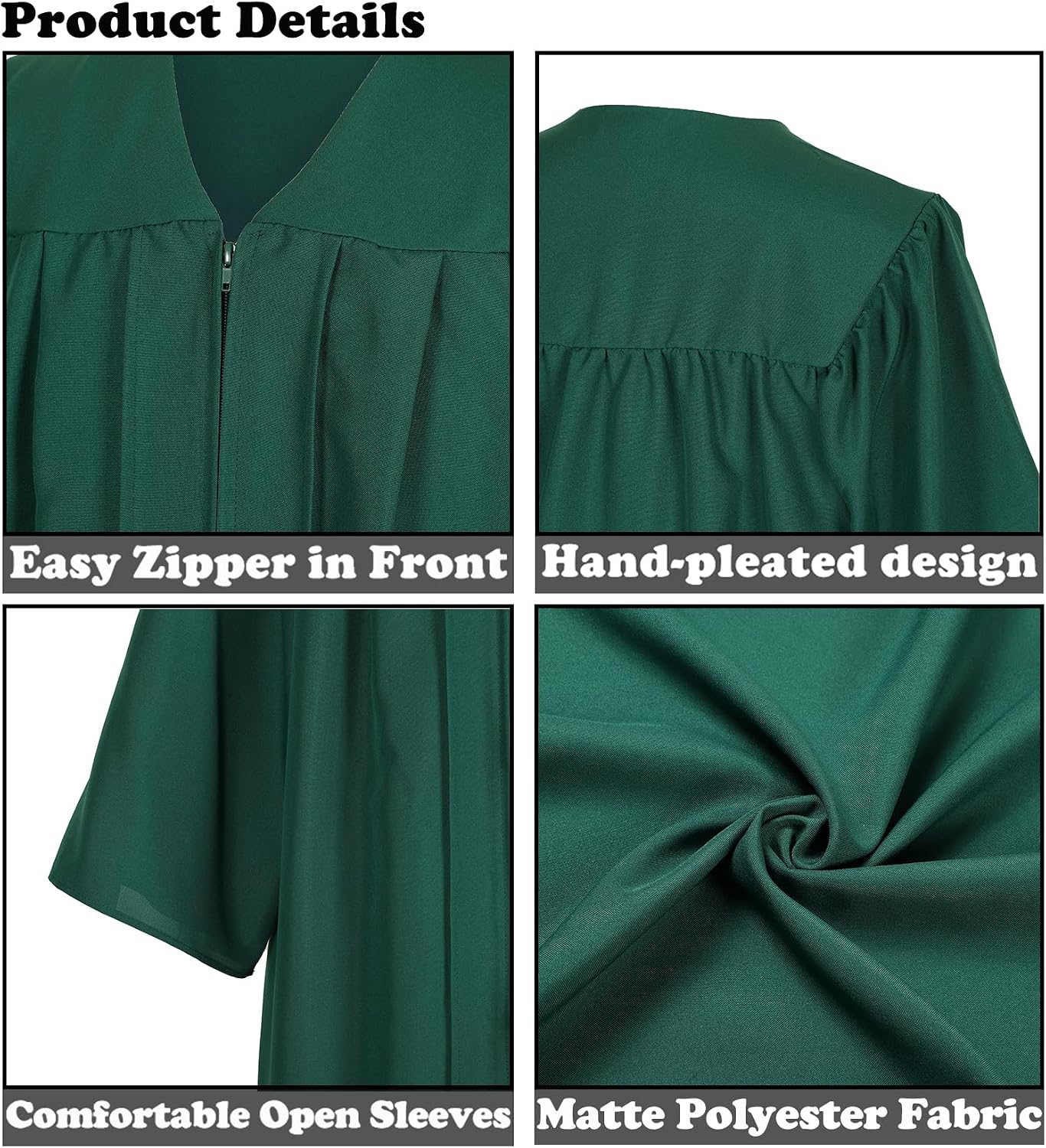 Matte Graduation Cap Gown and Tassel Set for Adults Bachelor High School College University