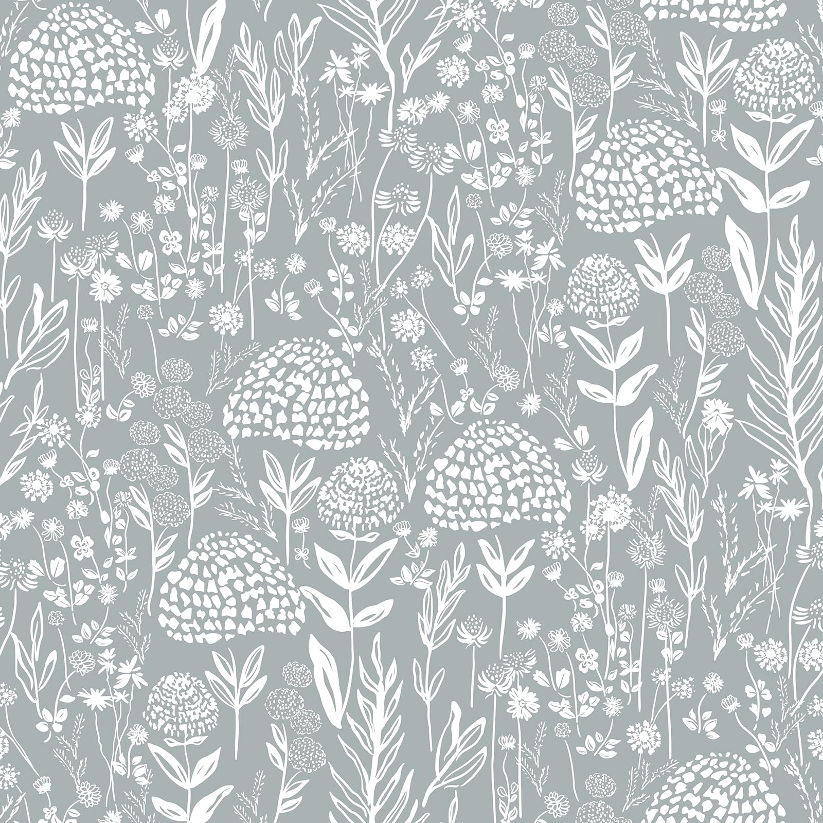 CiCiwind Peel and Stick Wallpaper 44CM×10M Grey White Self Adhesive Wallpaper Floral Contact Paper Waterproof Sticky Back Plastic Removable Vinyl Wrap for Living Room Bedroom Decor