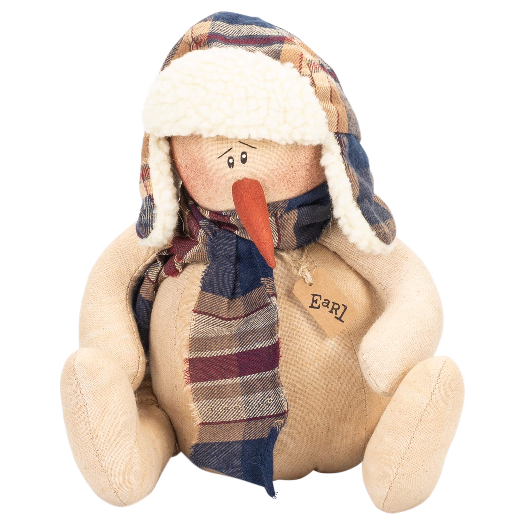 ATAZUA Honey & Me 9" Country Rustic Plush Snowman Earl