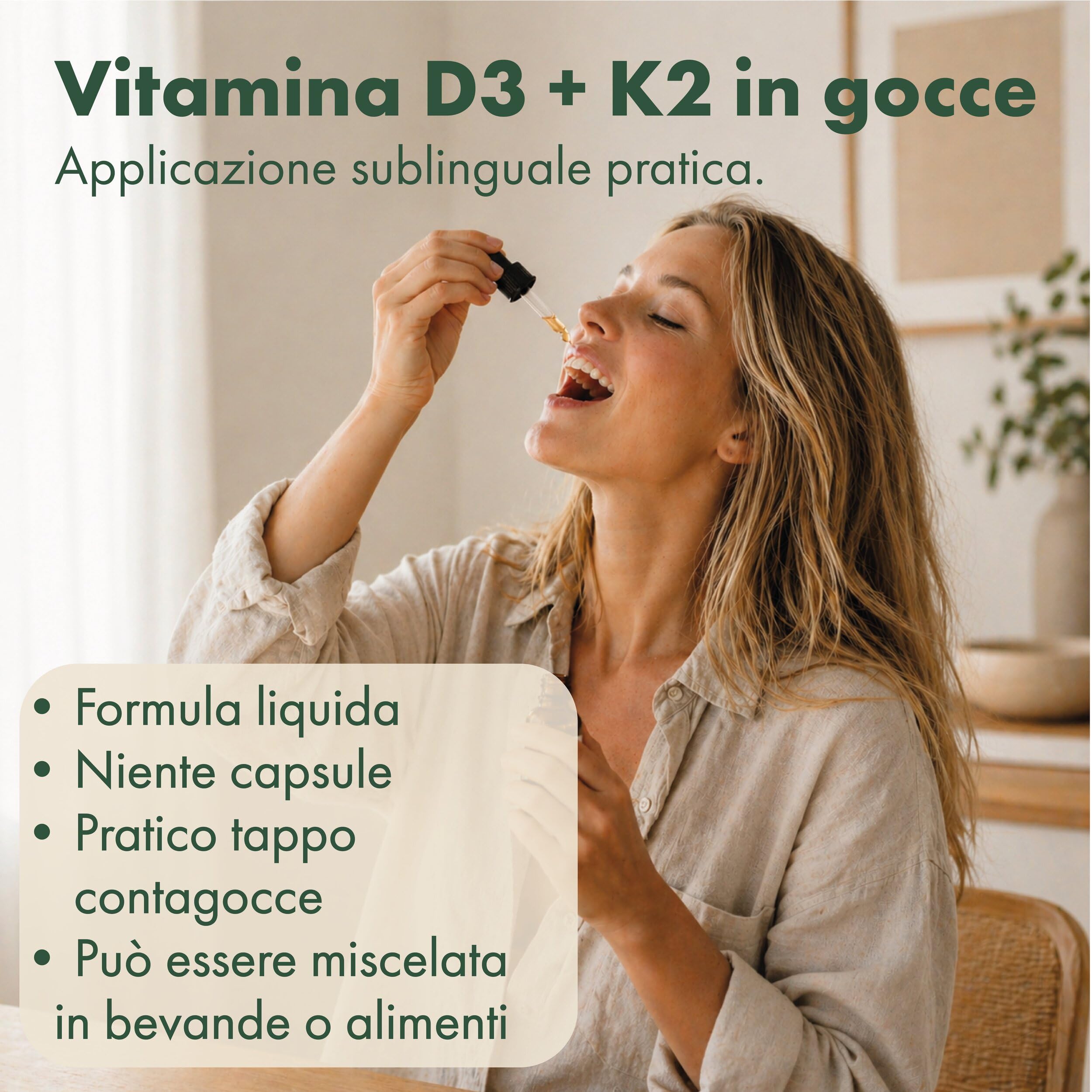 Vitamina D3 K2 1000 UI - Colecalciferolo Gocce - 15 ml con Olio MCT | 525 Gocce • Vitamine A, E e K2 MK-7 all-trans • EVNol™ • Formula in olio • Prodotto in Germania