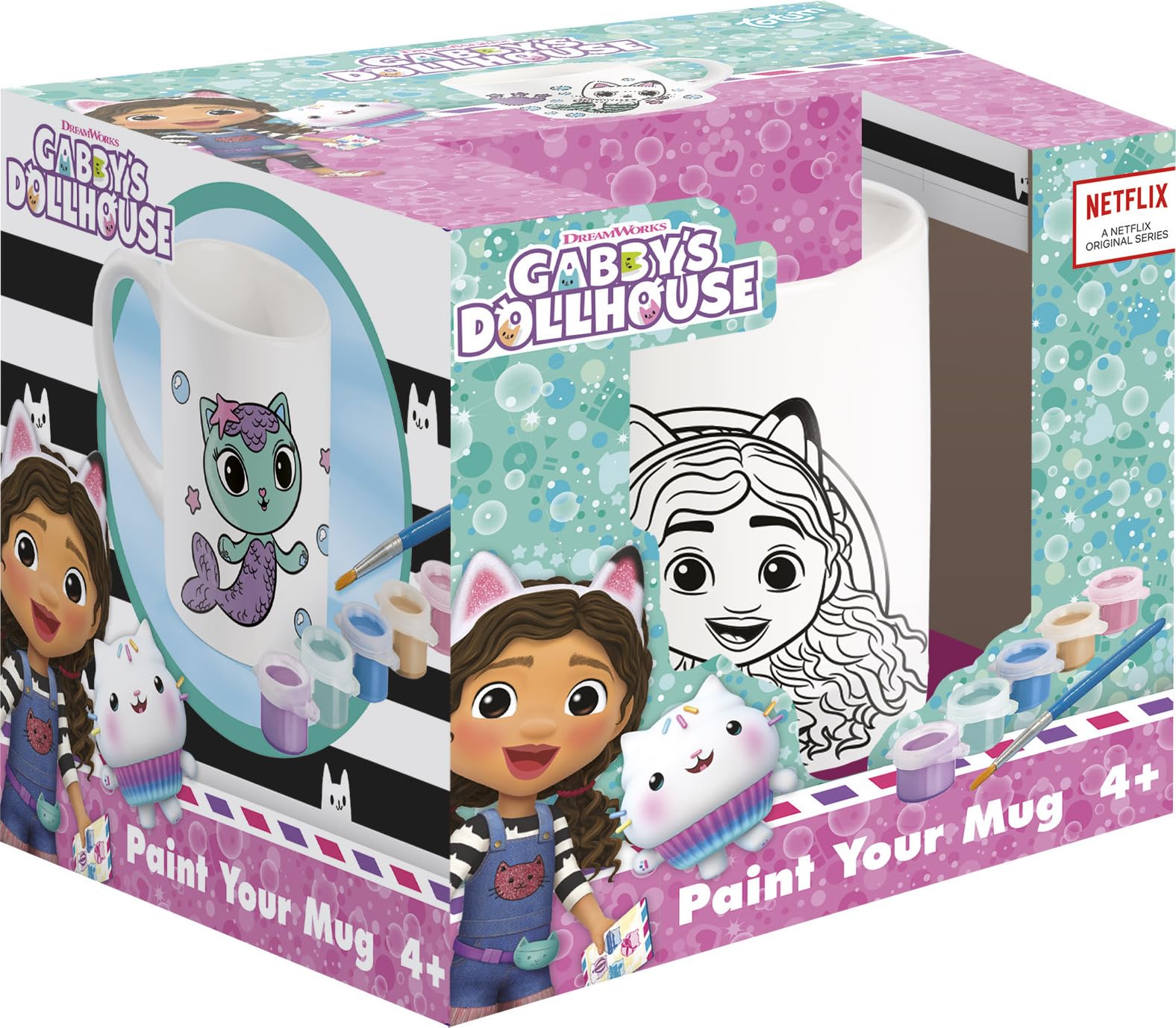Totum Multi-Colour Gabby's Dollhouse Paint Your Own Mug, Arts And Crafts Activity Set, Ages 4+