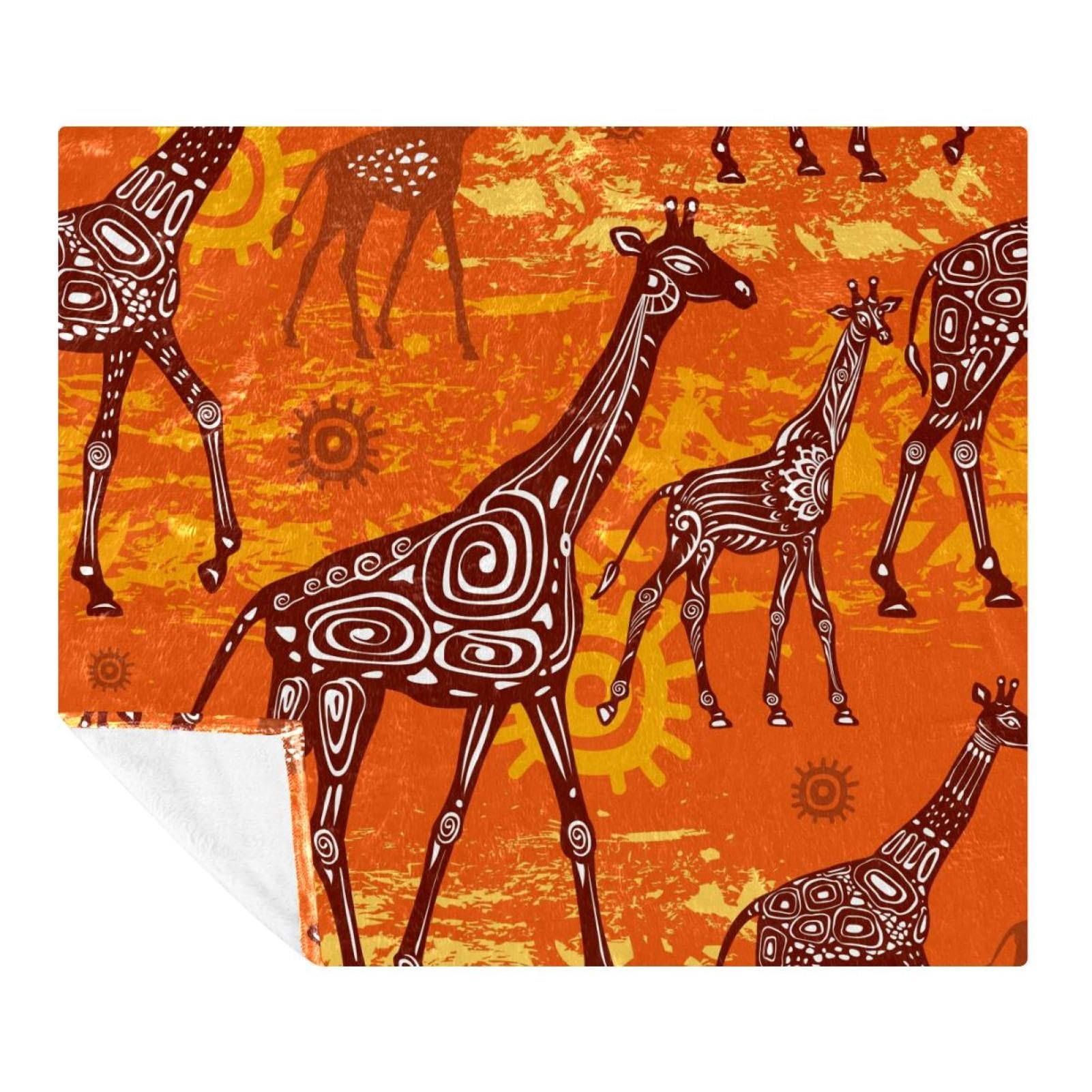 Couverture microfibre de qualité supérieure décor girafe grunge