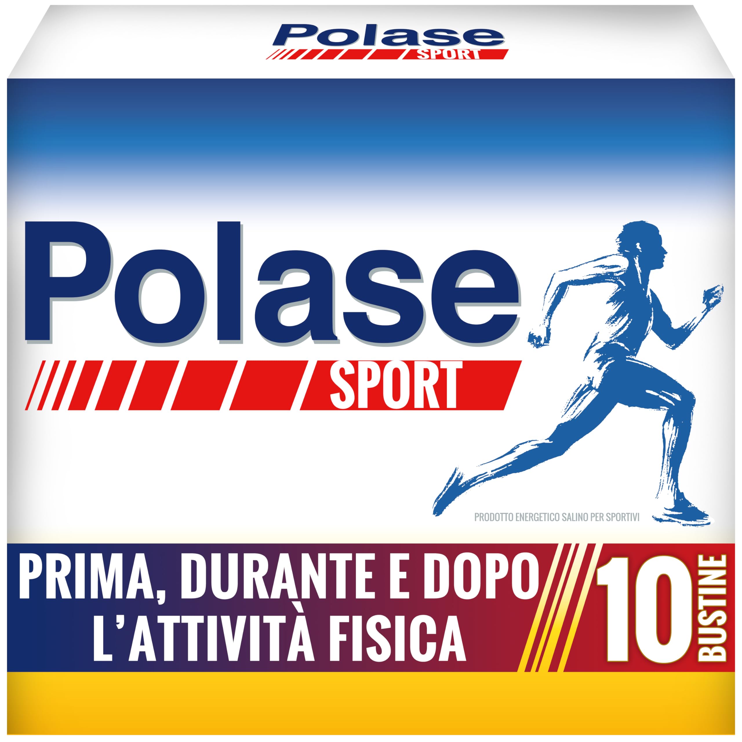 Polase Sport, Magnesio e Potassio Integratore Alimentare, Prima, Dopo, Durante l'Attività Fisica, con Vitamina C, Sali Minerali e Maltodestrine, Energetico Salino, Gusto Arancia, 10 Bustine