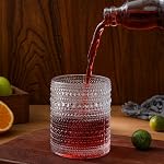 HomeVogue Hobnail Ensemble de verres à boire 6,12 oz Ensemble de verres vintage, gobelet en verre à cocktail, gobelet d'eau claire emboîté, pour bière, whisky, jus et diverses boissons mixtes (payant)