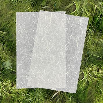 Mulberry Origami Paper - 60 A4 Sheets, Natural Fiber Rice Paper for Decoupage, DIY Art Crafts (White)