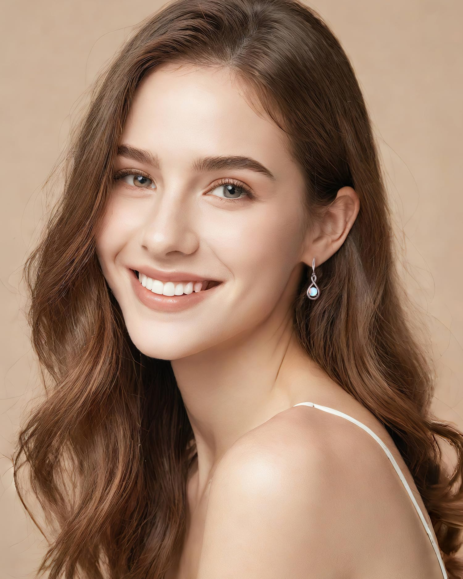 FANCIME Infinity Ohrringe Hängend für Damen mit künstliche Edelsteine