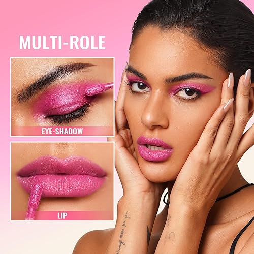 Miniatura 3 de Oulac Lápiz labial mate rosa para mujeres, lápiz labial líquido duradero de color rosa intenso, color de labios de alto impacto con cobertura total