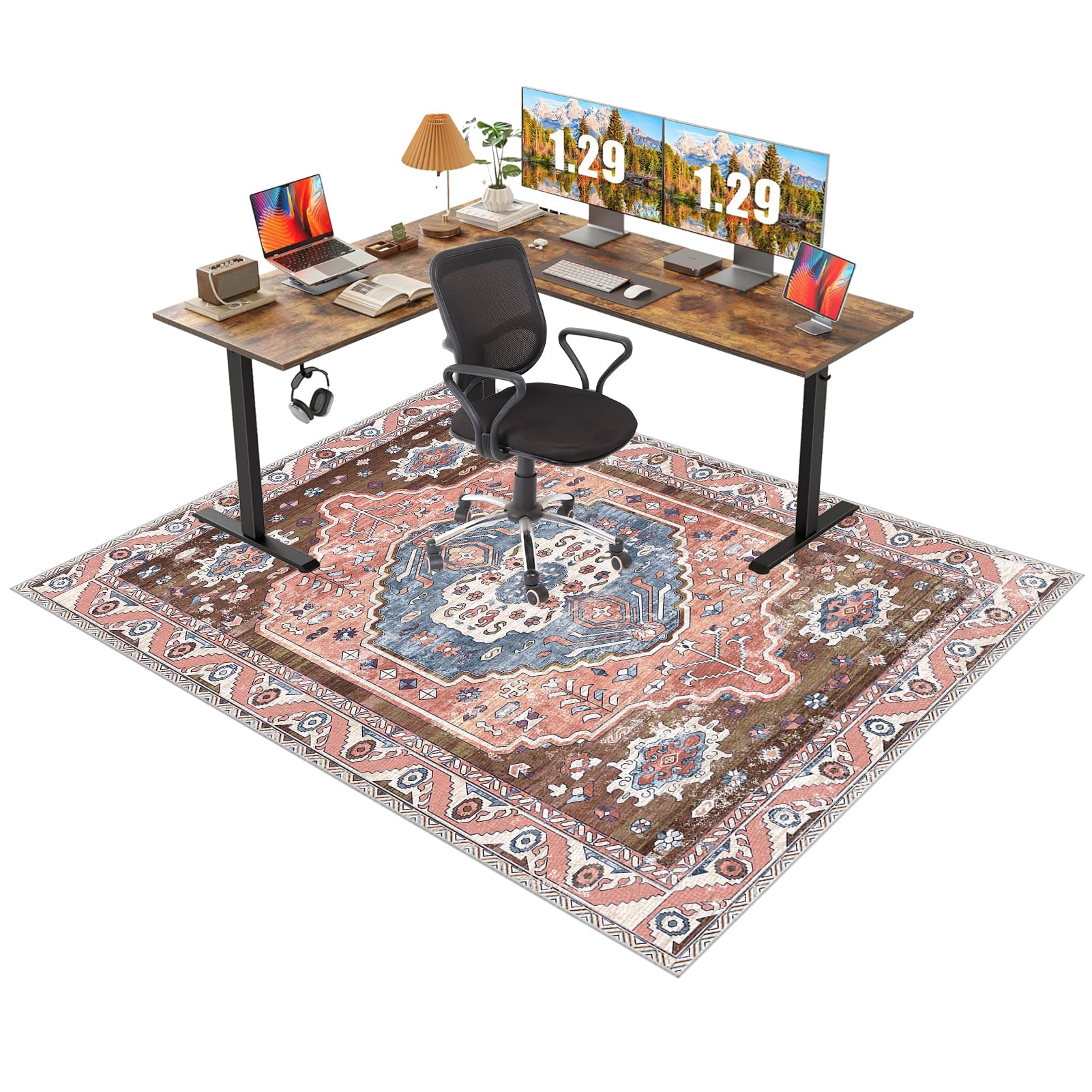 Mata ochronna, podkładka pod krzesło biurowe, 120 x 130 cm, antypoślizgowa mata biurowa, mata na krzesło gamingowe, odporna na zarysowania, mata podłogowa, podkładka pod krzesło do podłóg z