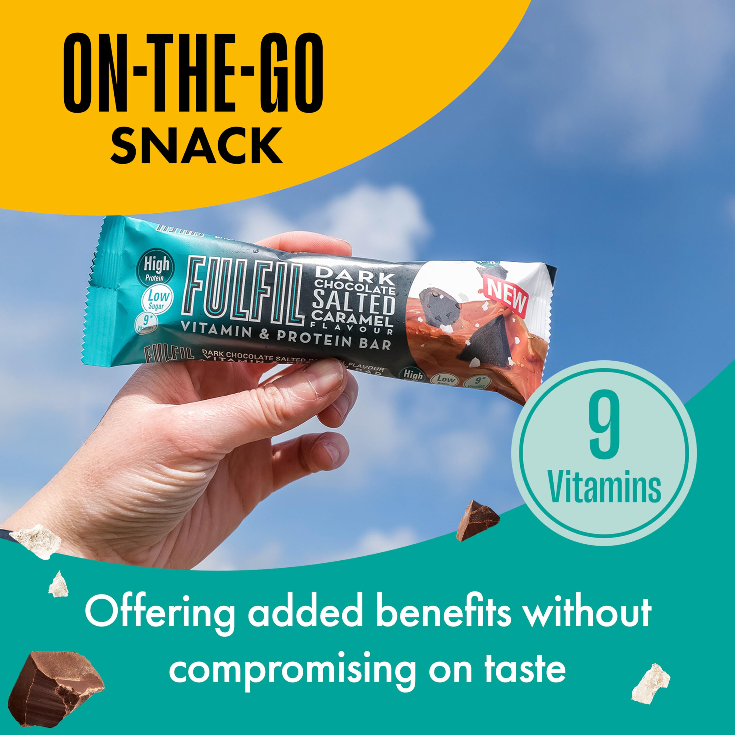 Fulfil Vitamin & Protein Bar 15X55G Dark Choc Salted Caramel