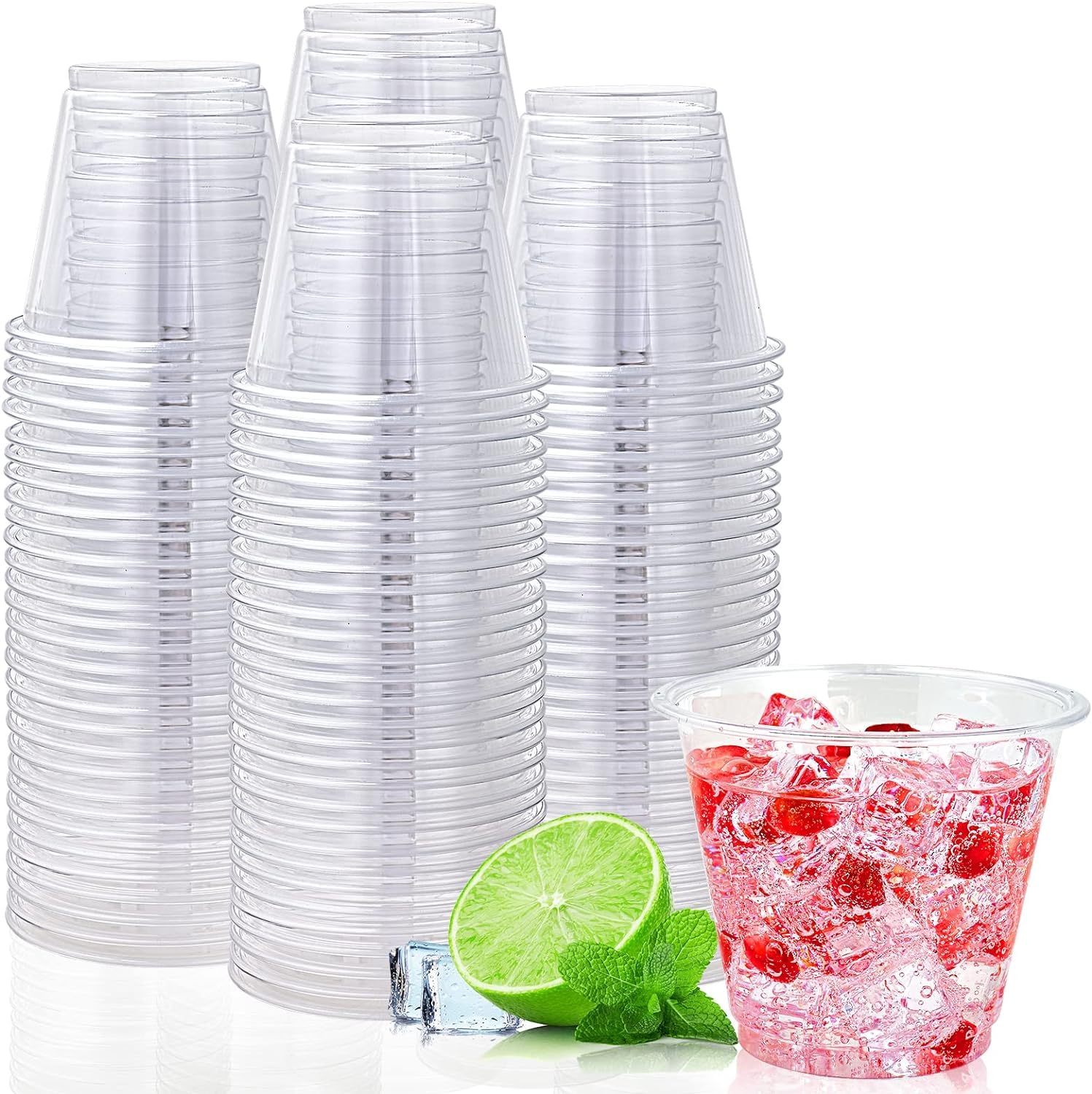 Panexf Plastic Shot Glasses 100 pcs Reusable 4cl/40ml Mini Shot Glasses Deseret Glass for Parties Festival, Drinking Games, Jelly Cup