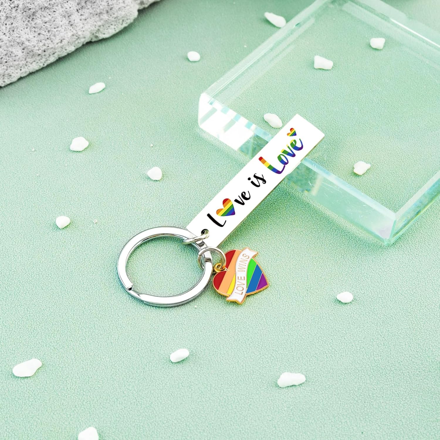 LGBTQ Lesbian Bisexual Gifts Support Pride Romance LGBTQ Accessories for Parade Rainbow Keychain Transgender Gifts for Gay Girlfriend Boyfriend - Image 4